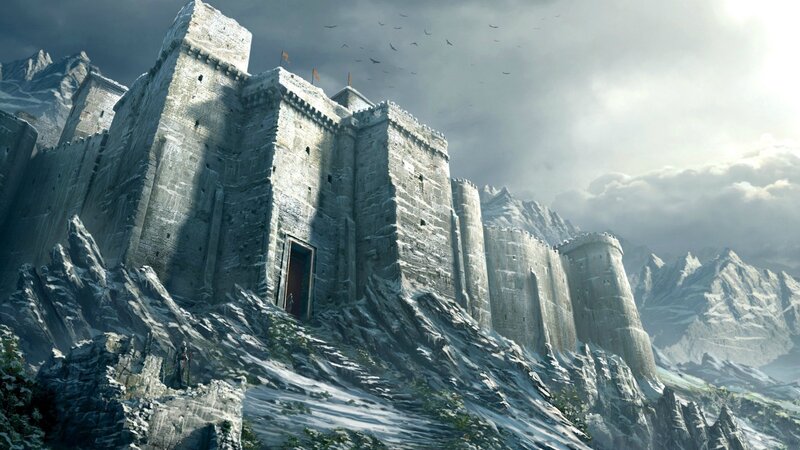 Castle on Snowy Mountain — Gray