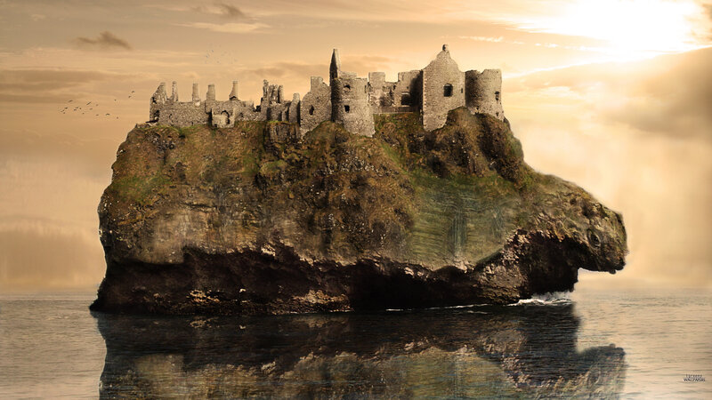 Castle on Turtle-shaped Rock