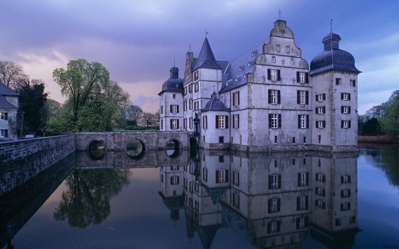 Castle on Water — Blue, Serene