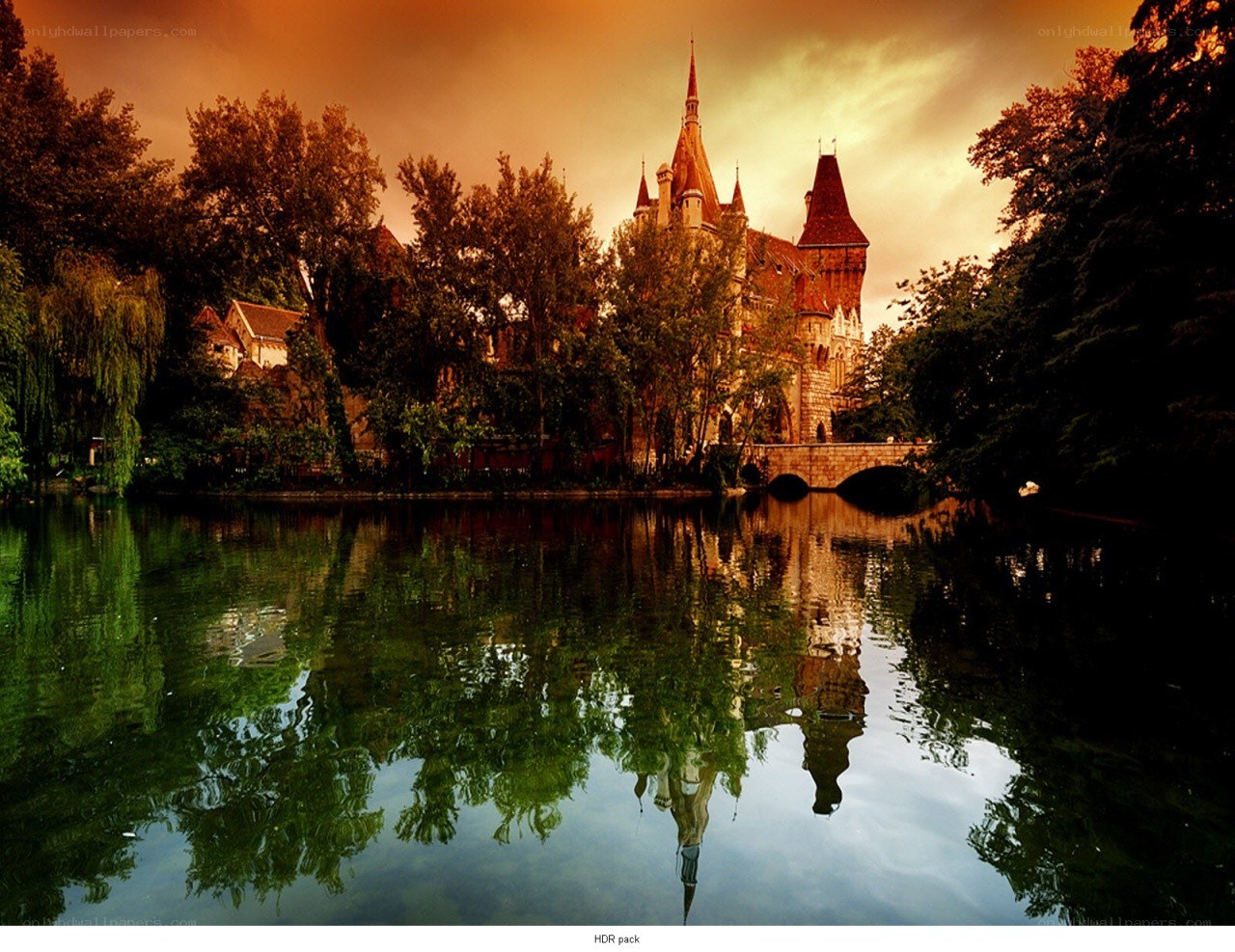 castle reflected in a lake