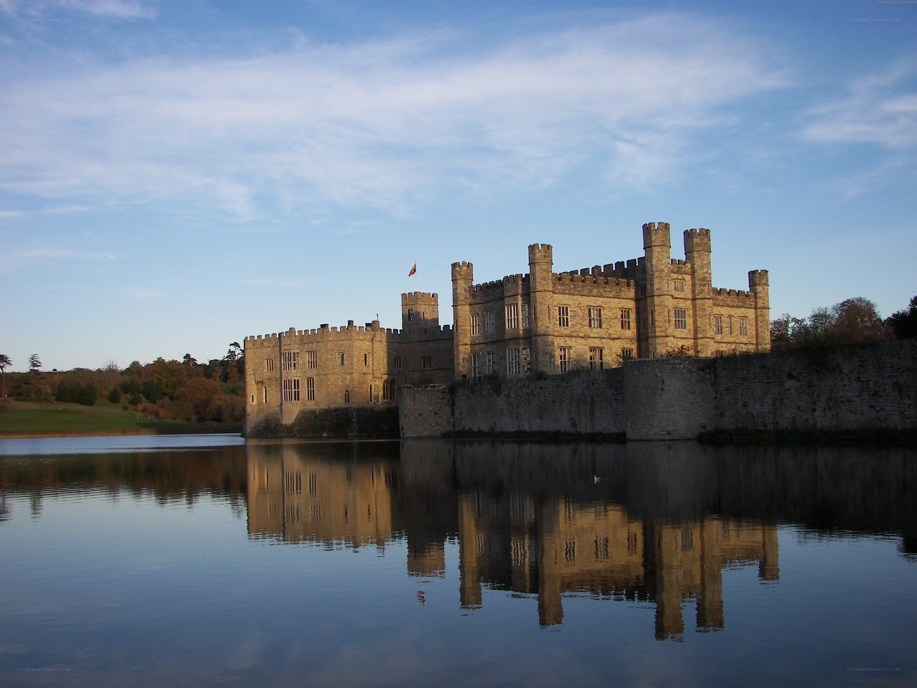 Castle reflected in a lake