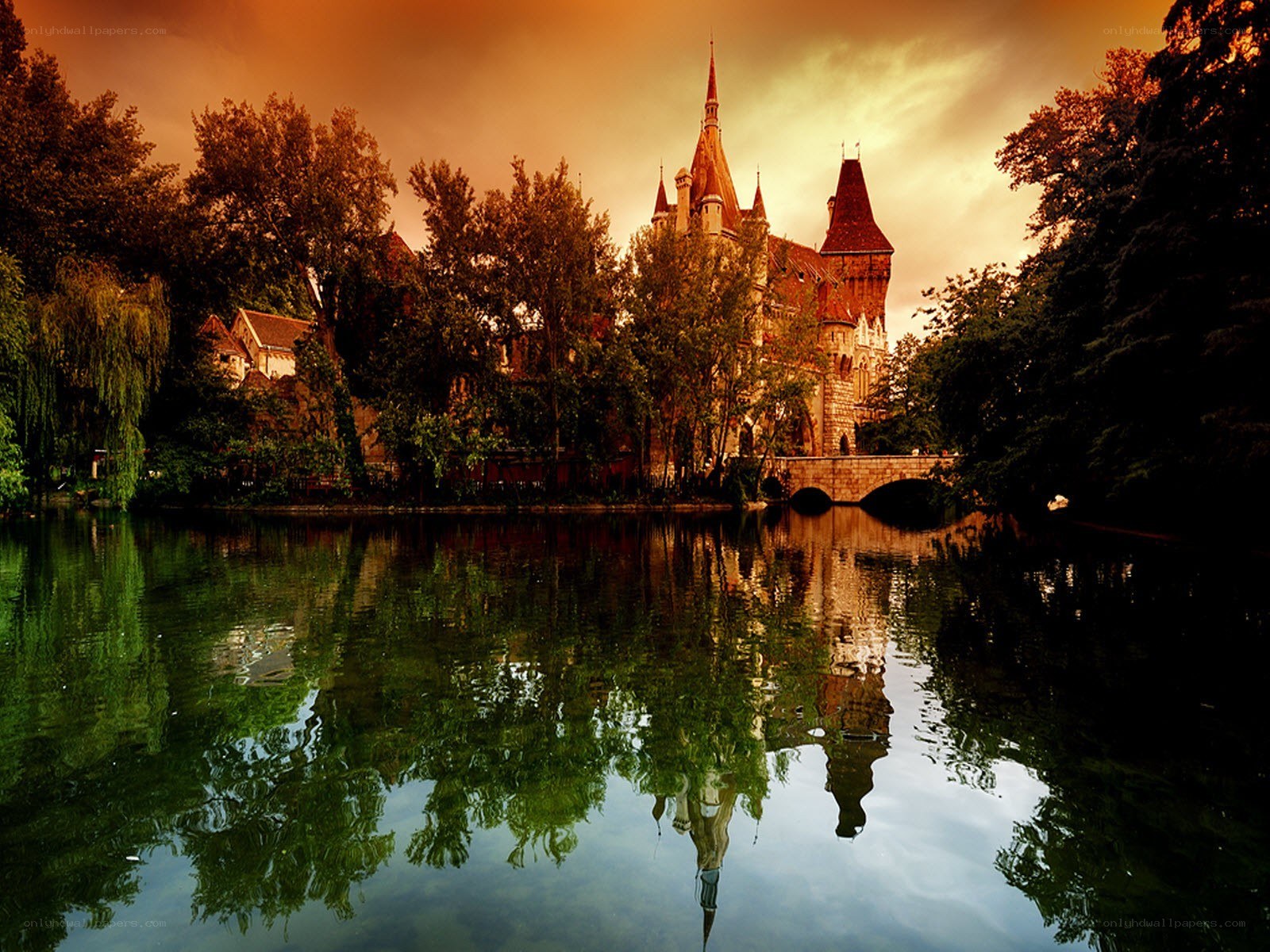 Castle reflected in a lake