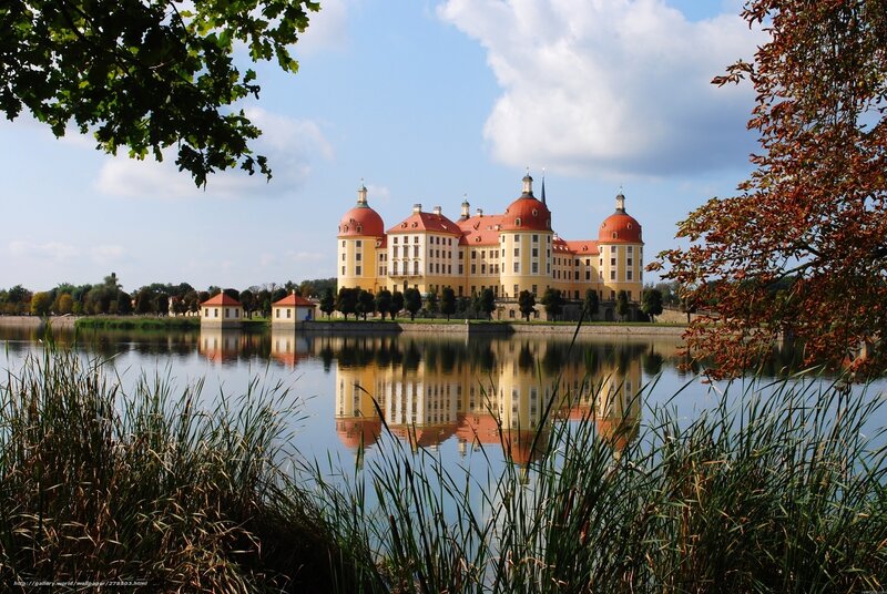 Castle reflected in a lake