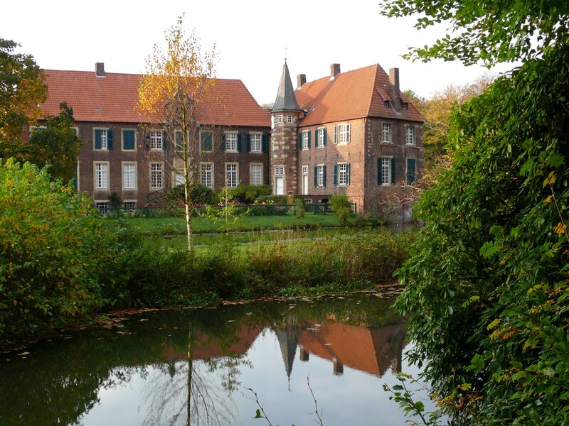 Castle reflected in a pond