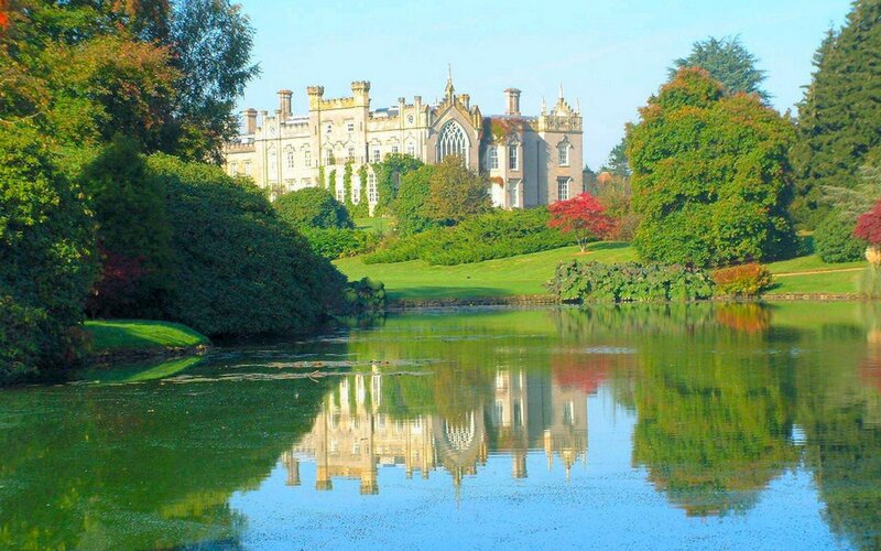Castle Reflected in Lake — Green, Serene