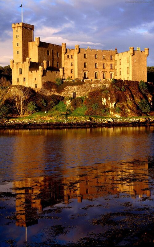 castle reflected in water