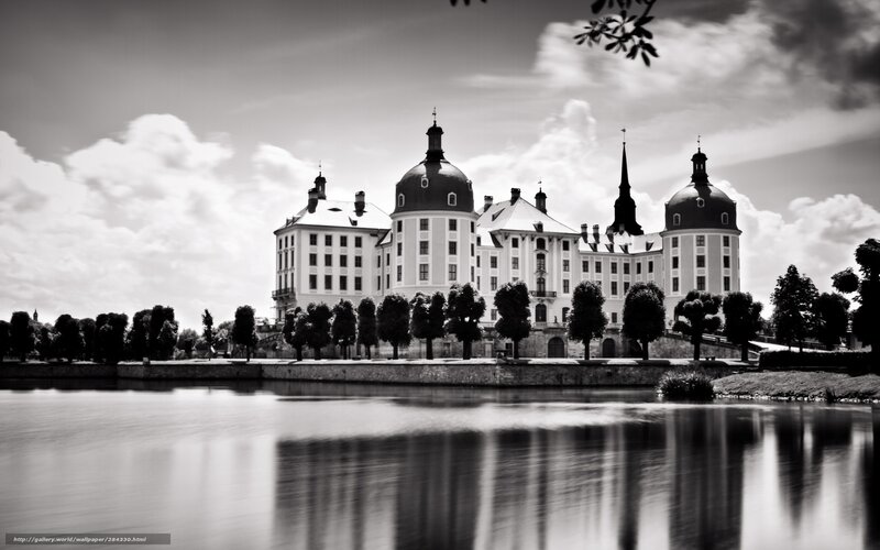 castle reflected in water