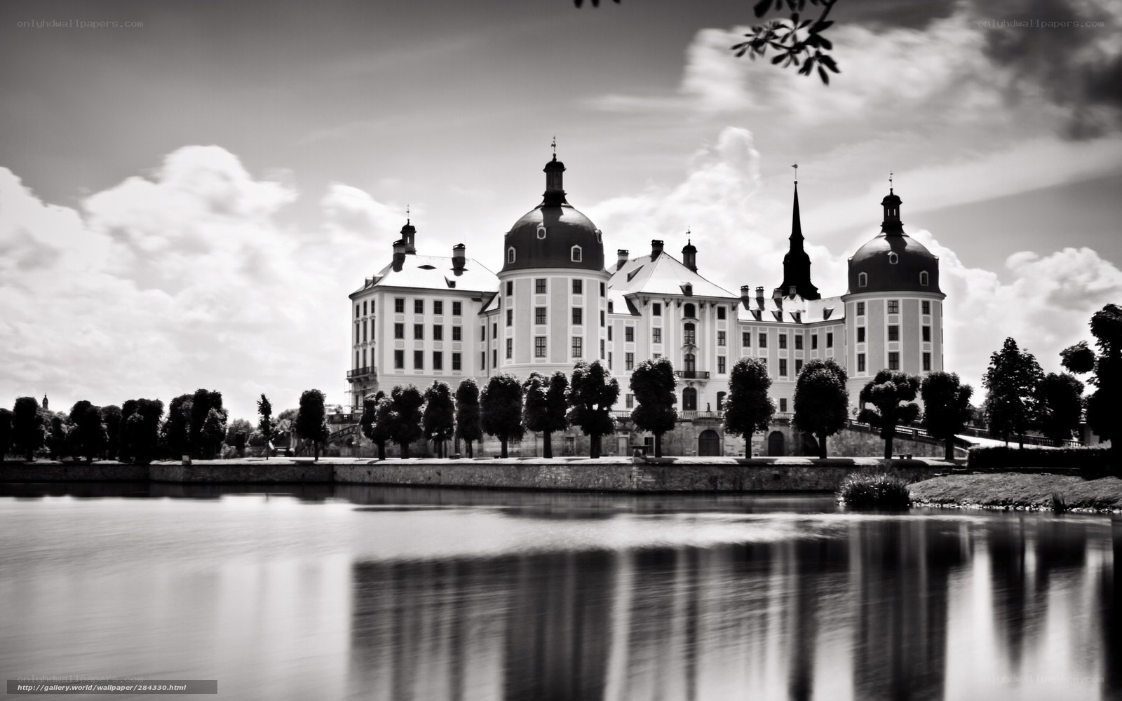 castle reflected in water