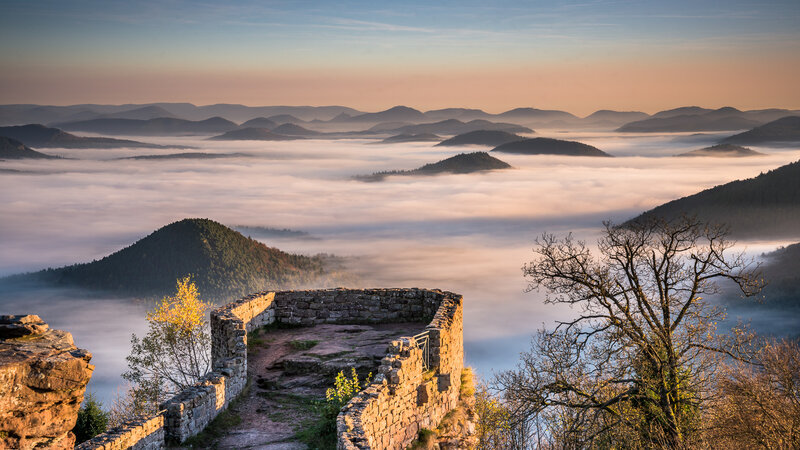 Castle Ruins at Sunrise — Blue