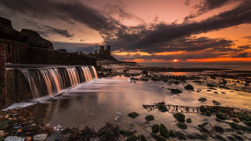 Castle Ruins at Sunset — Orange