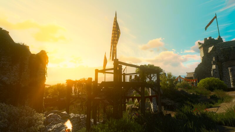 Castle Ruins at Sunset — Yellow