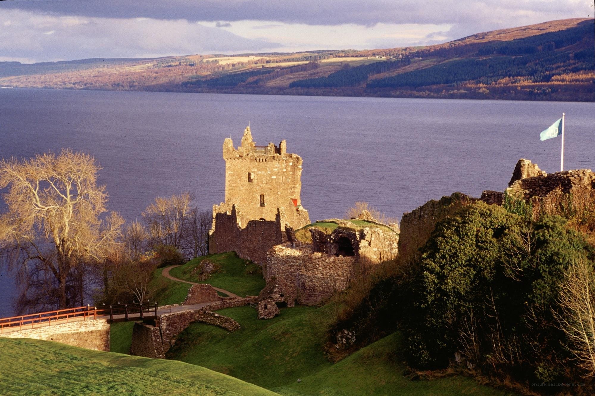 Castle ruins by a loch