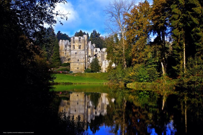 Castle Ruins by Lake