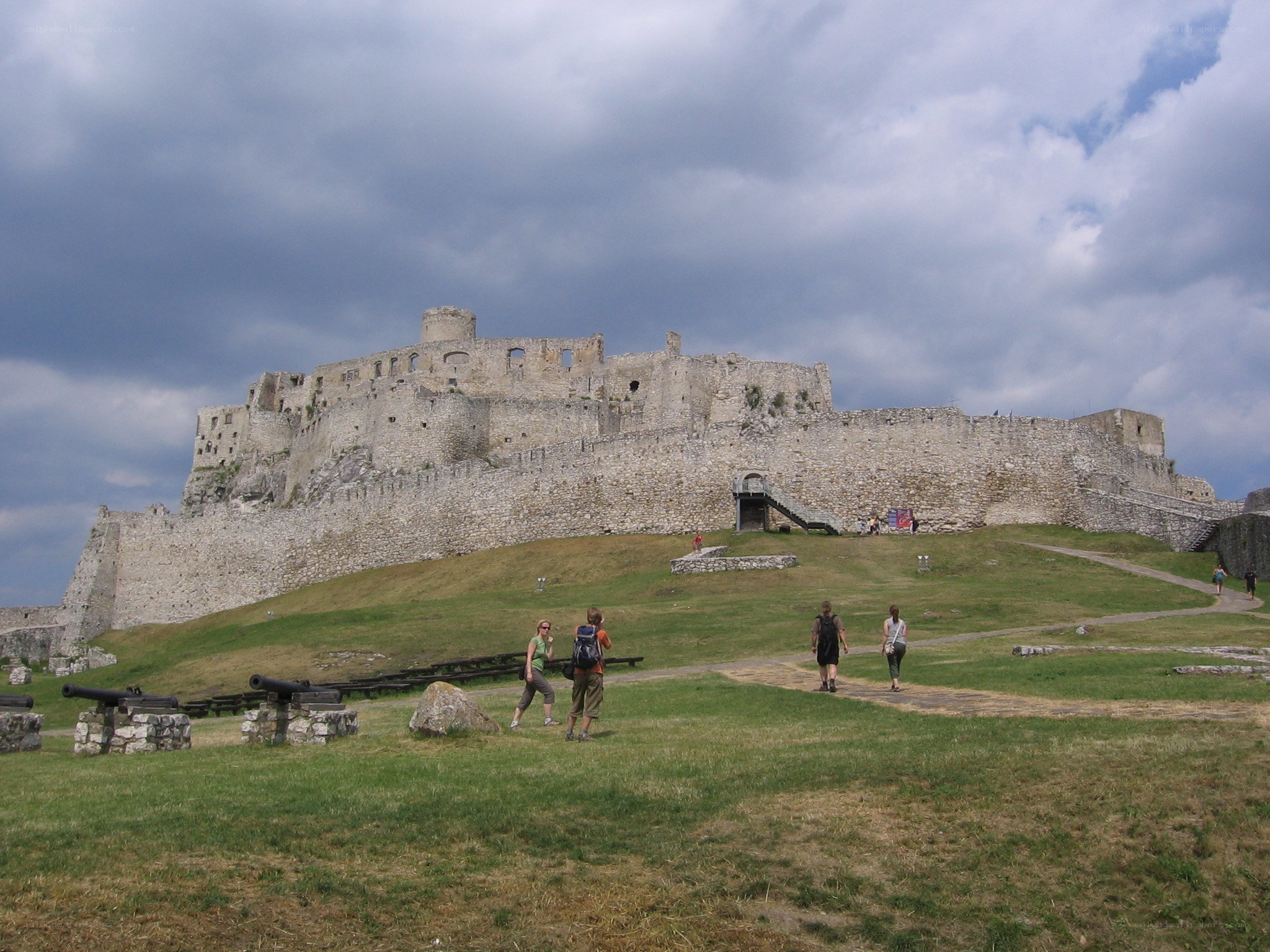 Castle ruins on a cloudy day