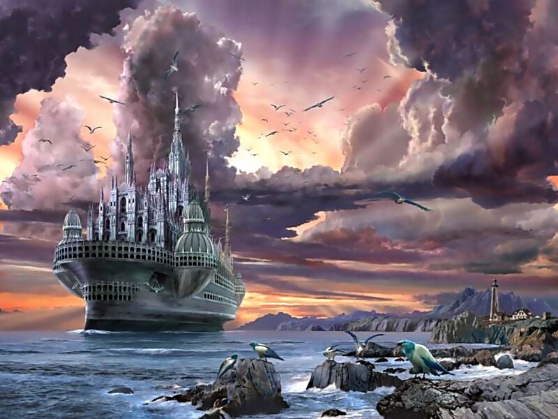 Castle Ship at Sea
