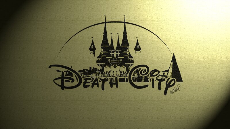 Castle Silhouette with Text — Black
