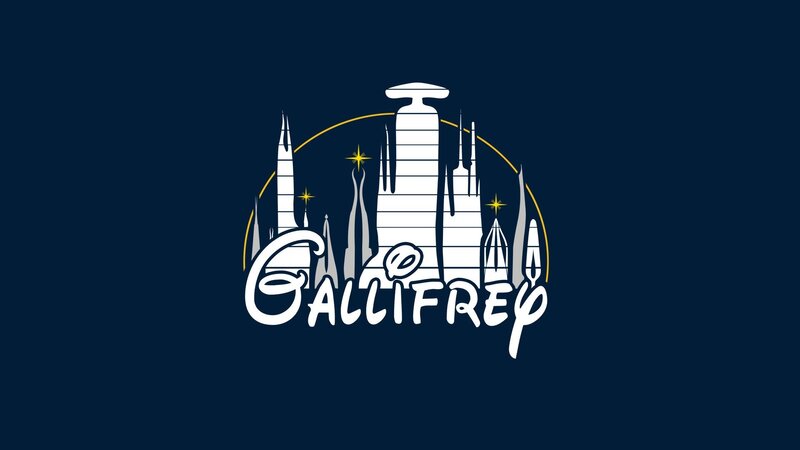 Castle Silhouette with Text — Dark Blue