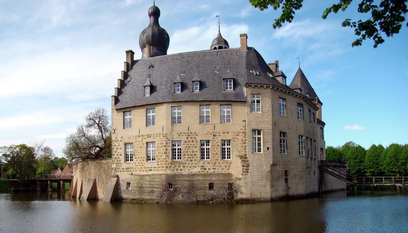 castle surrounded by water
