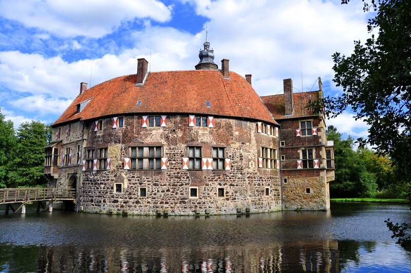 Castle surrounded by water