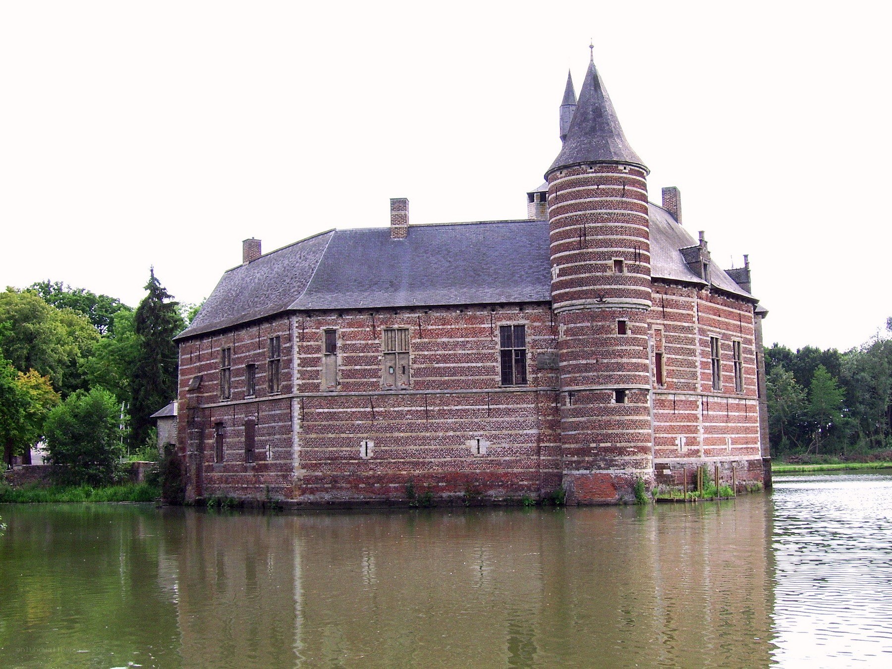 Castle surrounded by water