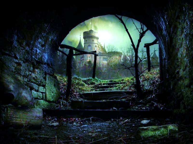 castle through tunnel