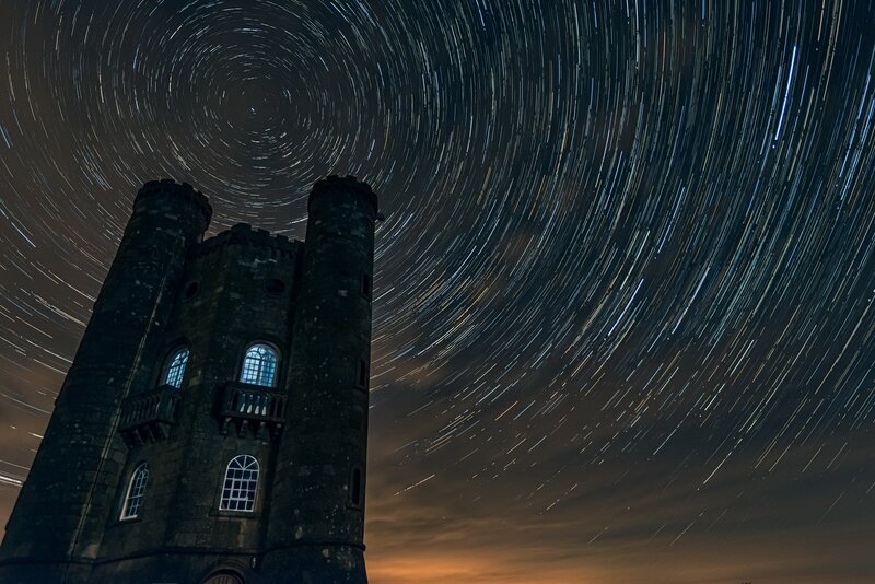 Castle Tower at Night — Black