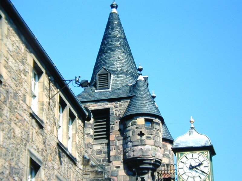 castle tower with clock