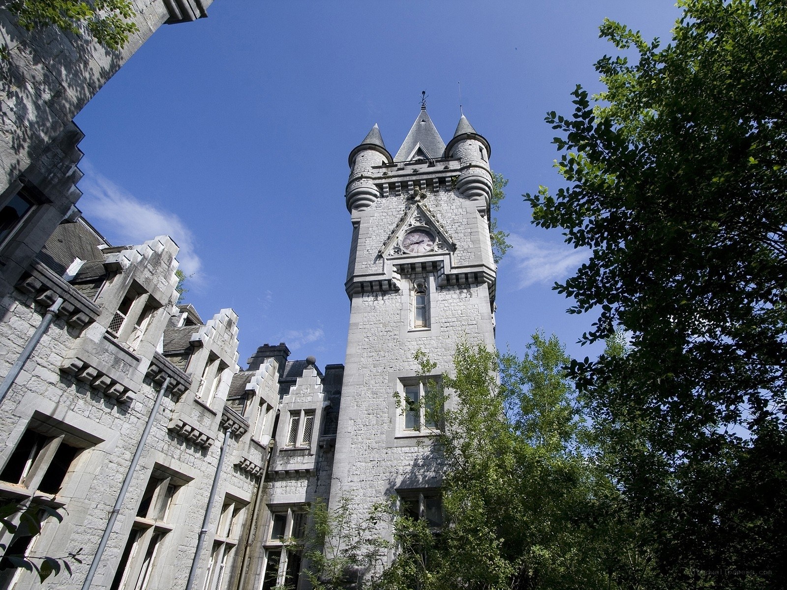 castle tower with clock