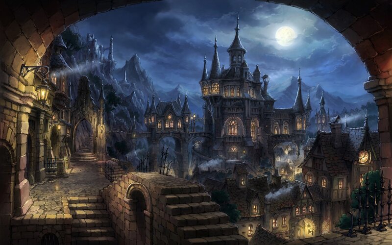 Castle Town at Night