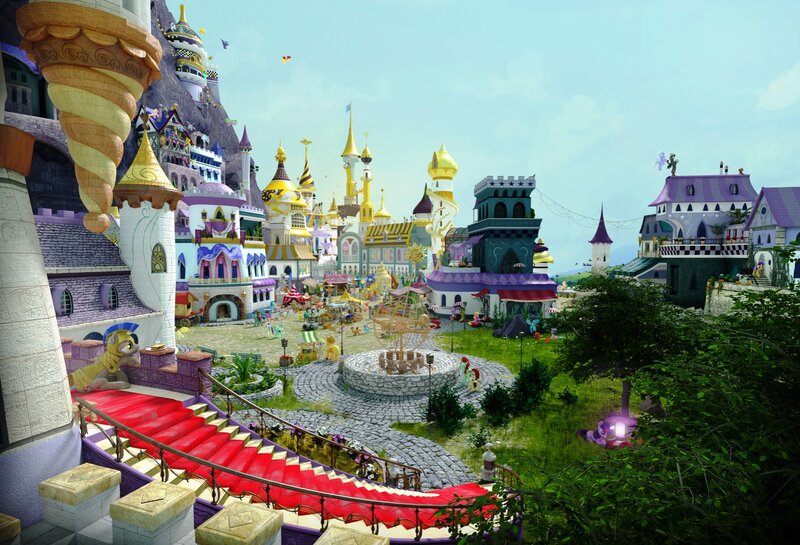 Castle Town with Red Stairs