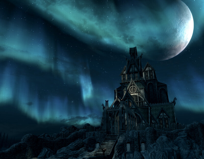 Castle under Aurora