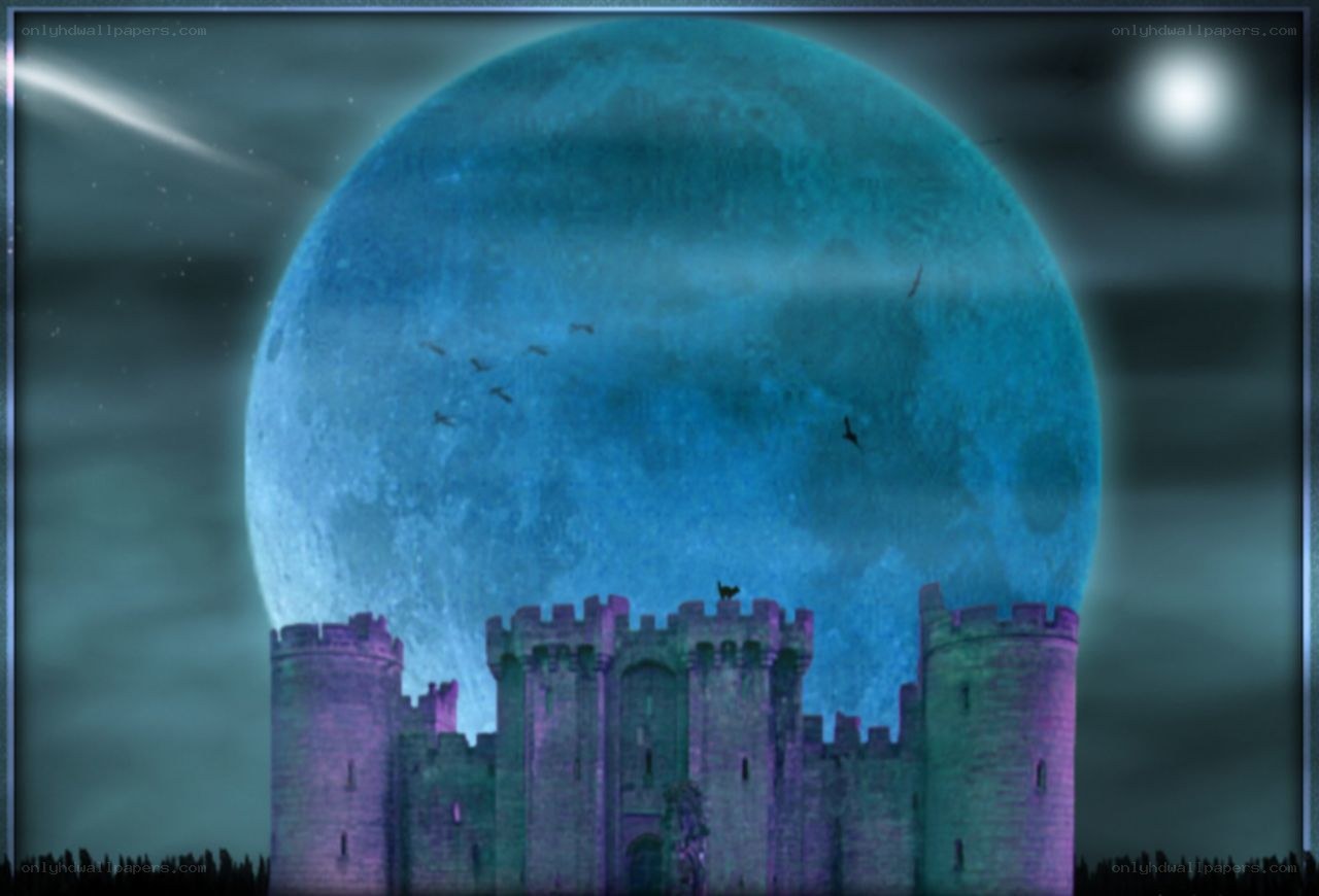 castle under blue moon