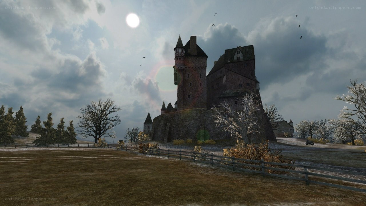 castle under cloudy sky