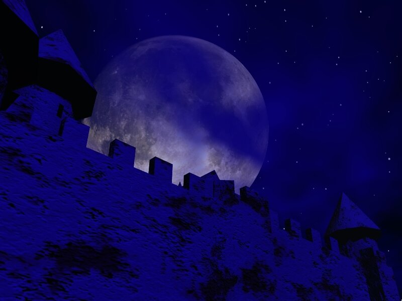 castle under full moon