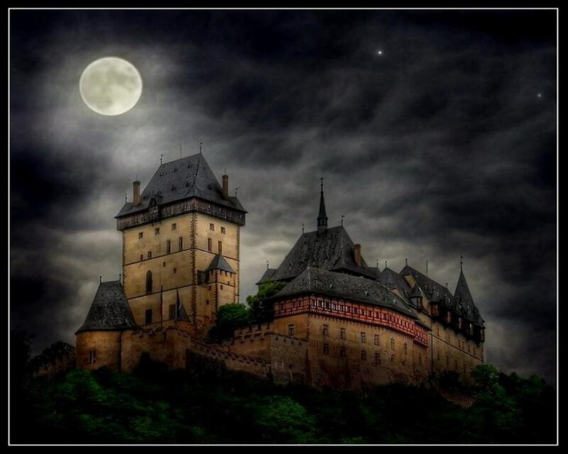Castle under Full Moon — Black