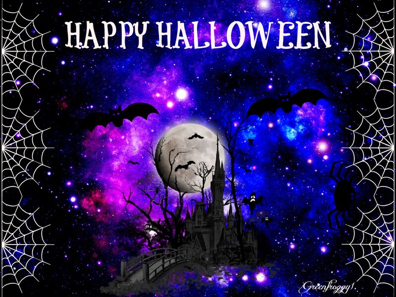 Castle under Full Moon — Purple, Creepy