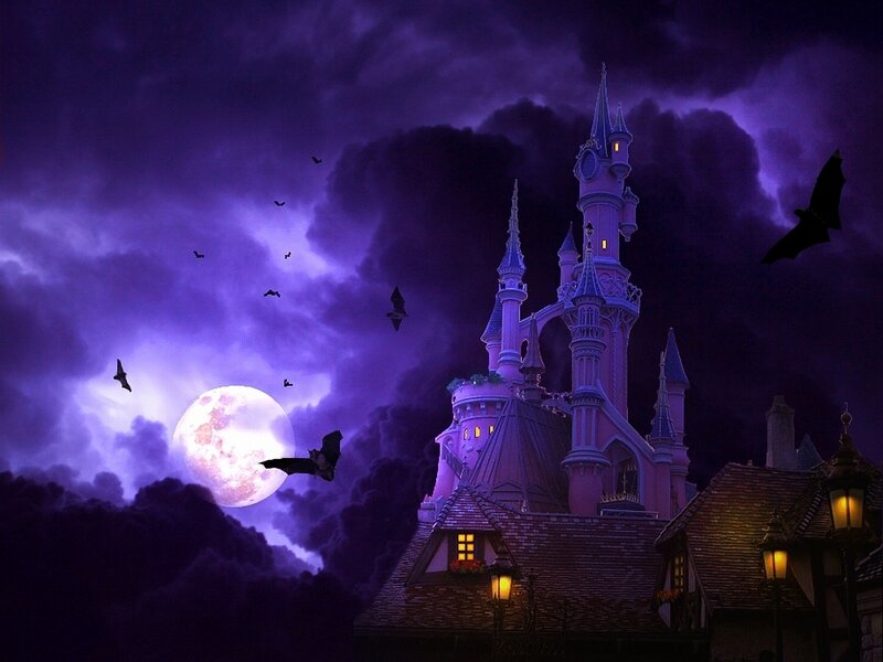 Castle under Full Moon — Purple