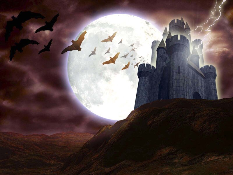 Castle under full moon