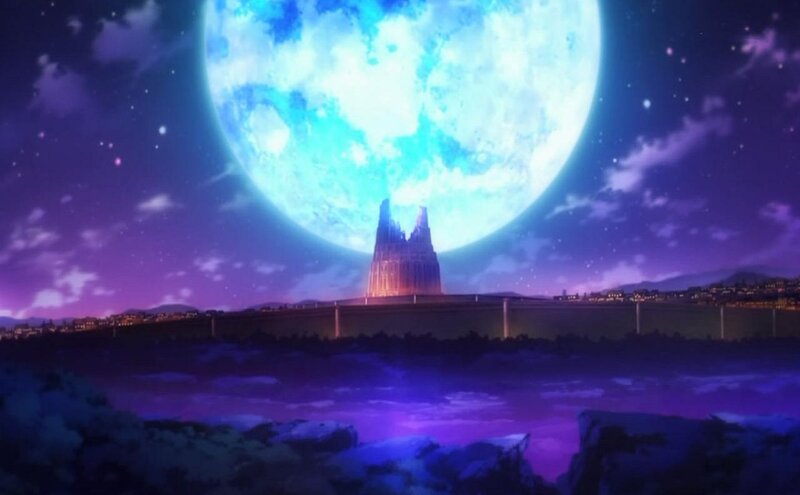Castle under Giant Moon