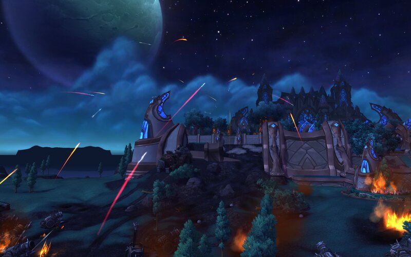 Castle under Meteor Shower