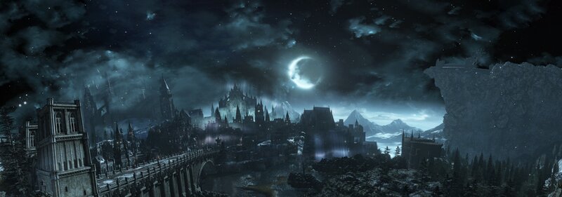 Castle under Moonlight — Blue, Dramatic, Mysterious