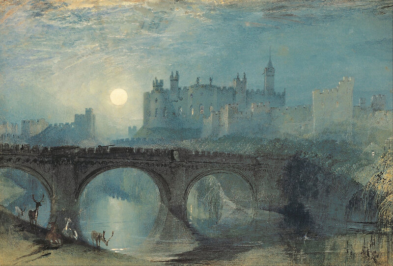 Castle under Moonlight — Blue, Serene