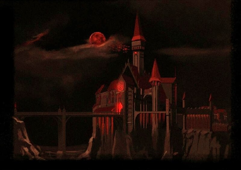 Castle under Red Moon — Dramatic