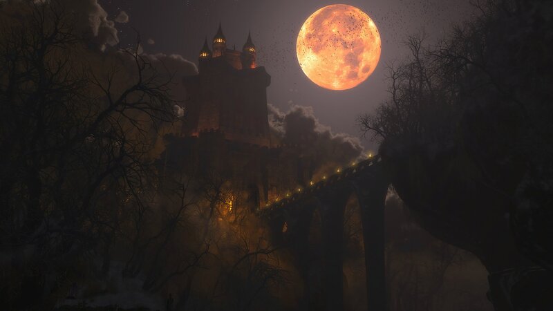 Castle under Red Moon — Orange
