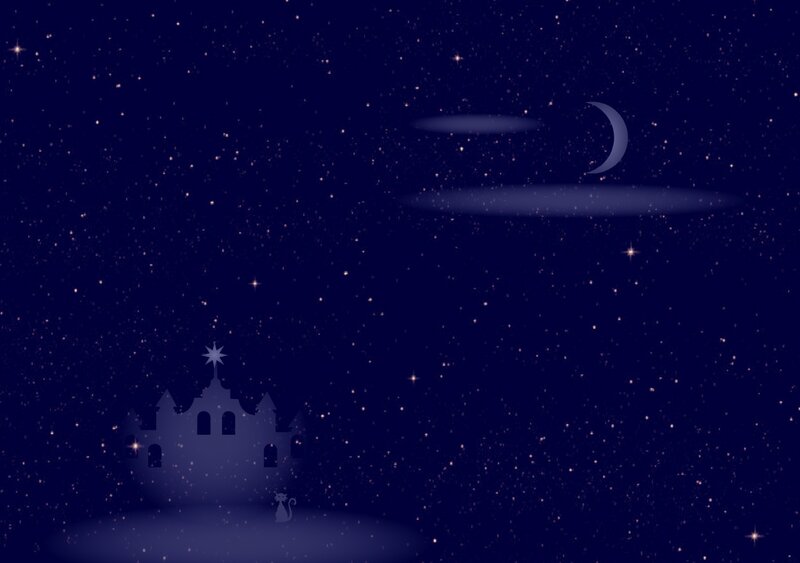 Castle under Starry Sky