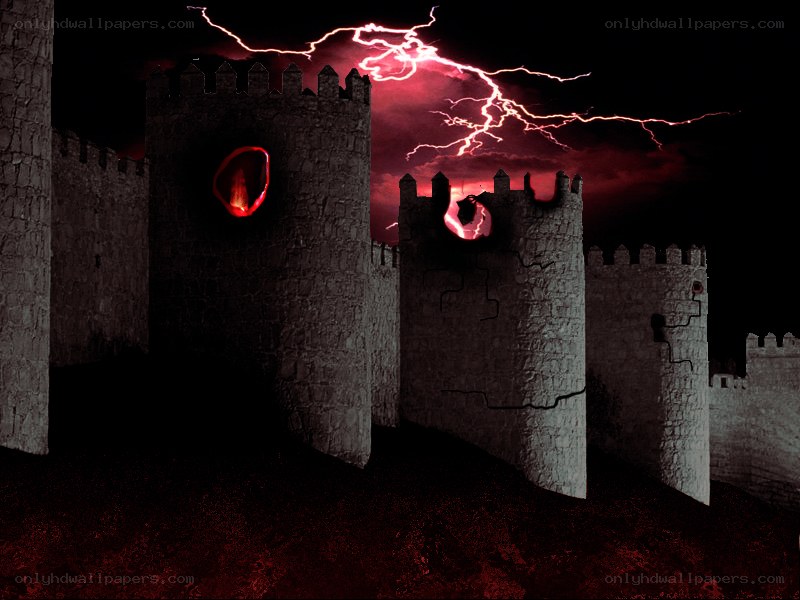 castle under stormy sky