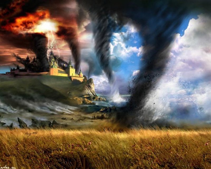 Castle under Tornadoes