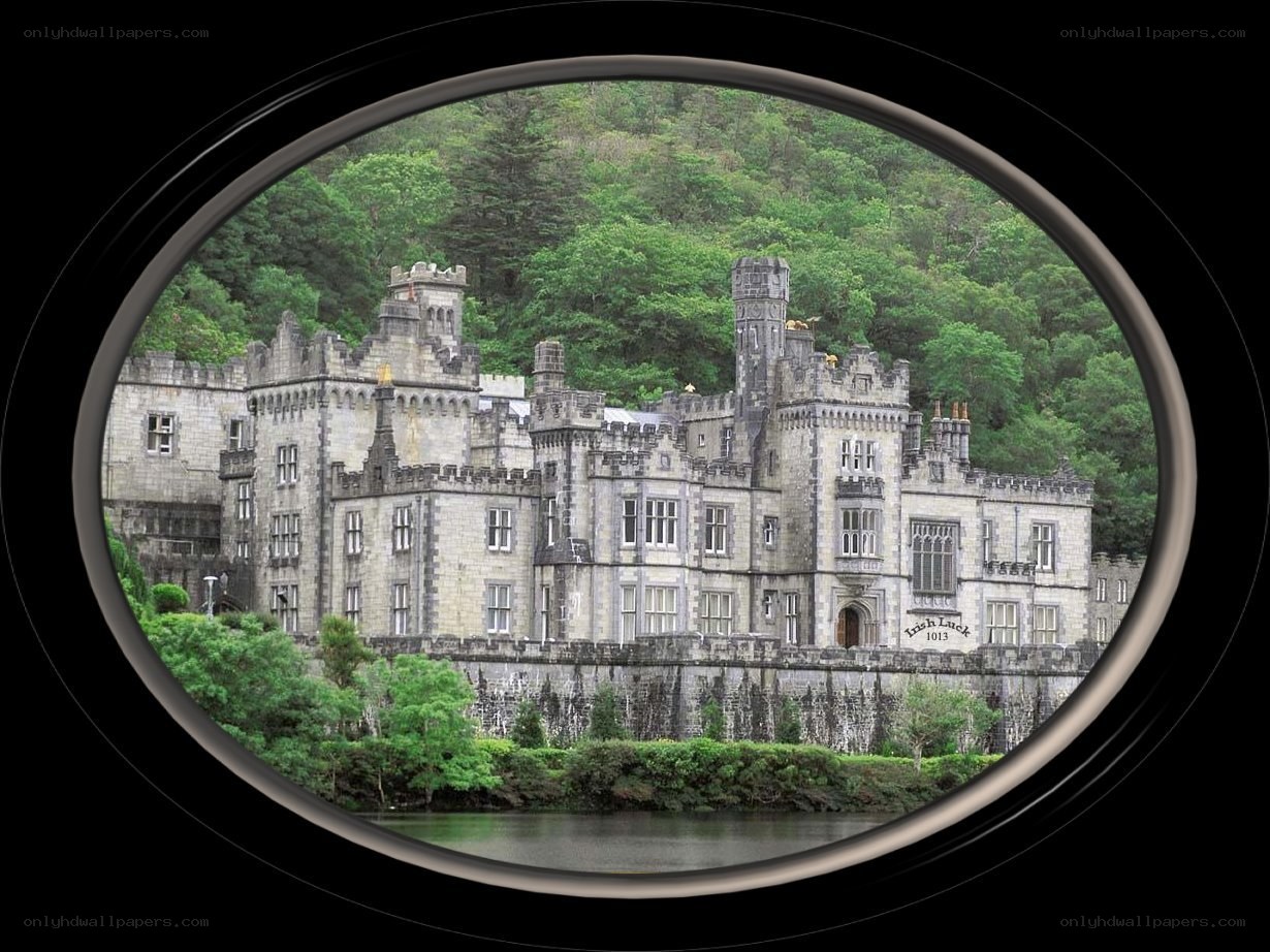 castle viewed through a porthole