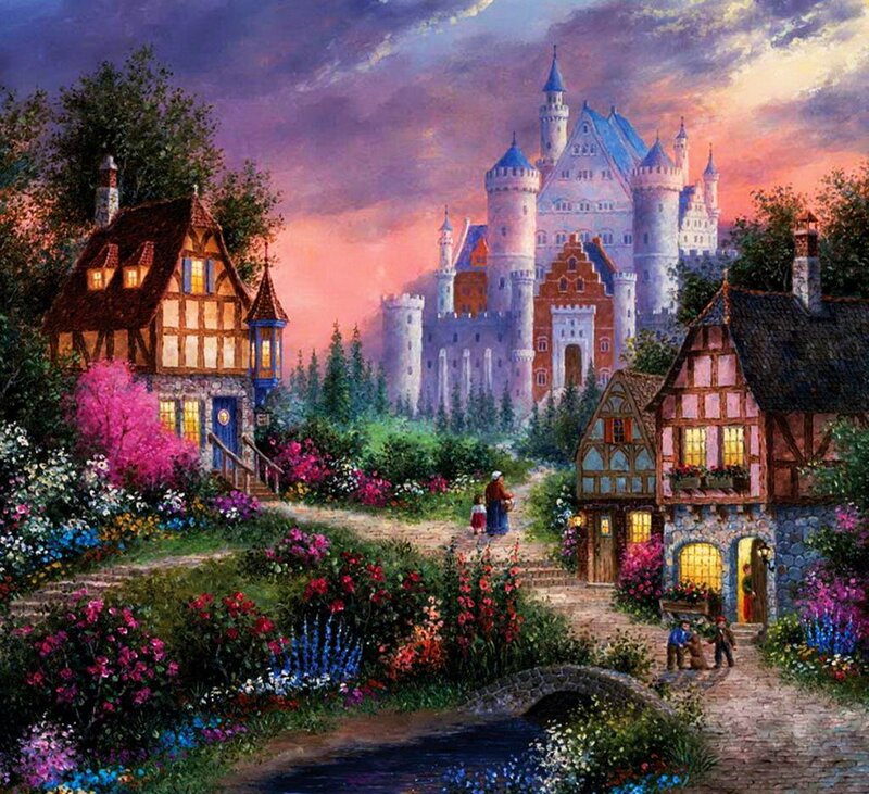 Castle Village Scene