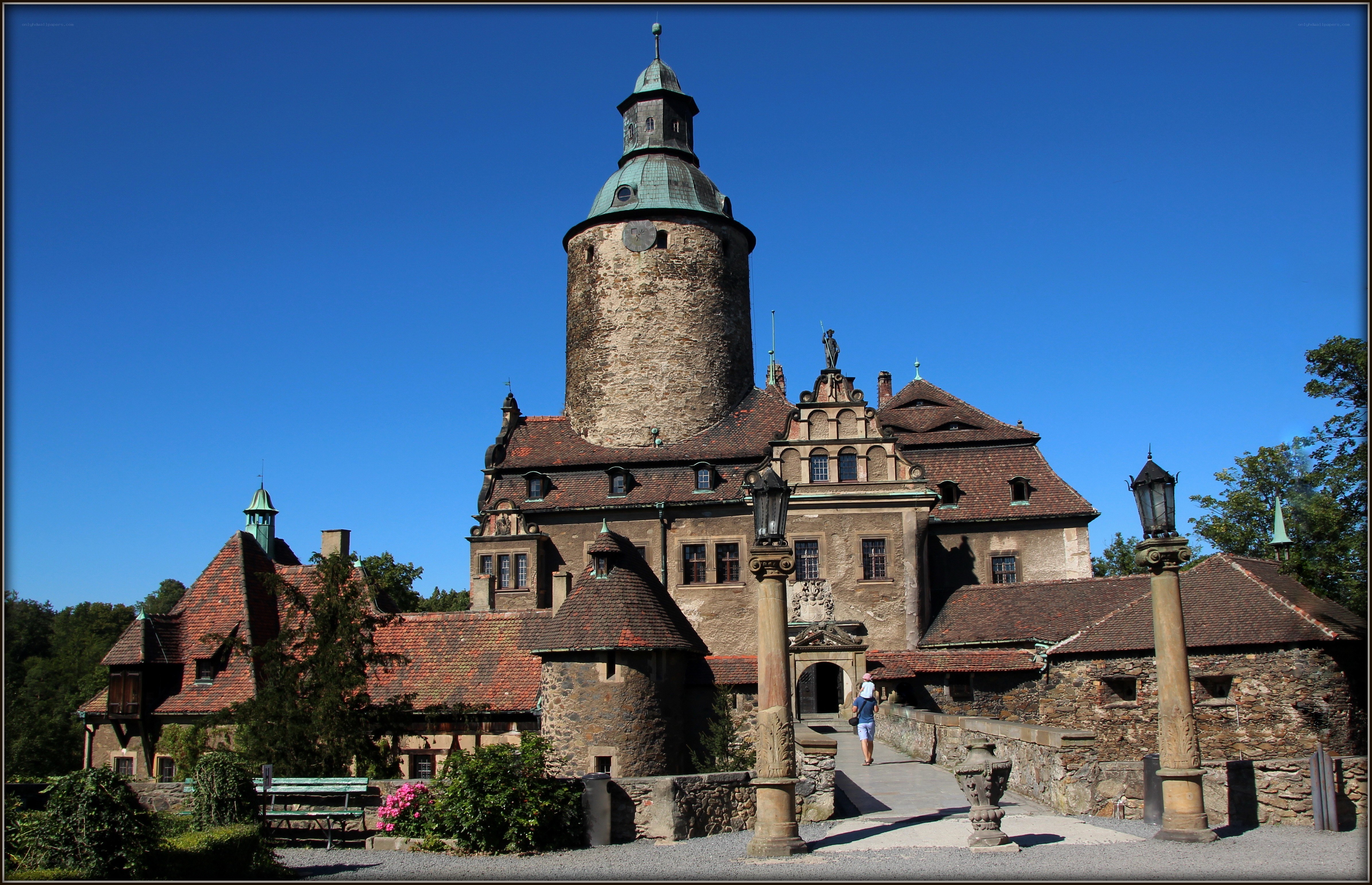 castle with a tall tower